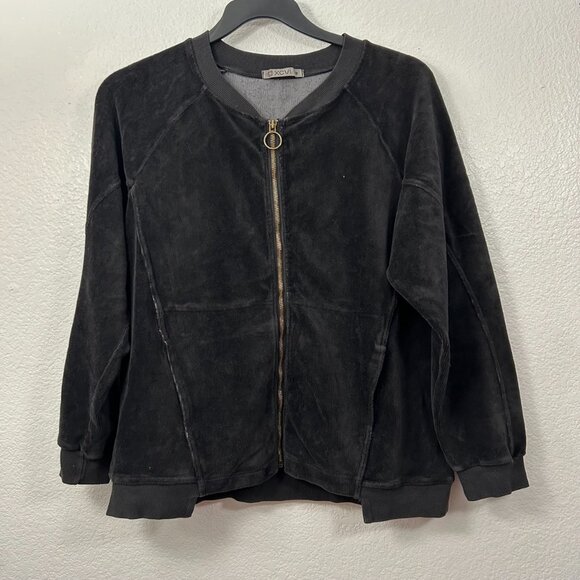 XCVI Olek Velour Zip Up Bomber Jacket - Picture 3 of 11